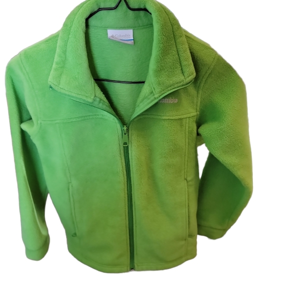 Columbia Green Zip Front Long Sleeve Fleece Jacket Sz Small - Picture 4 of 5
